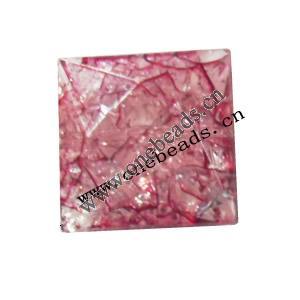 Crackle Acrylic Beads, Faceted Square 25mm, Sold by bag 