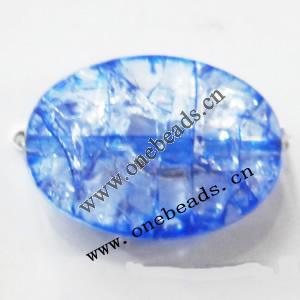 Crackle Acrylic Beads, Faceted Flat Oval 15x22mm, Sold by bag 