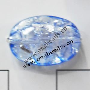 Crackle Acrylic Beads, Faceted Flat Oval 18x25mm, Sold by bag 
