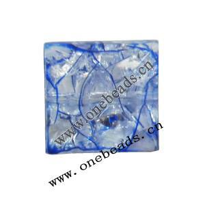 Crackle Acrylic Beads, Faceted Square 25mm, Sold by bag 
