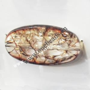 Crackle Acrylic Beads, Flat Oval 20x35mm, Sold by bag 