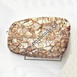 Crackle Acrylic Beads, Faceted Rectangular 27x40mm, Sold by bag 
