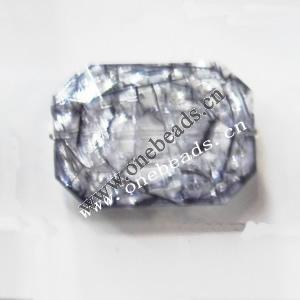Crackle Acrylic Beads, Faceted Rectangular 19x26mm, Sold by bag 