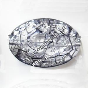 Crackle Acrylic Beads, Faceted Flat Oval 27x37mm, Sold by bag 