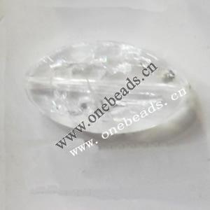 Crackle Acrylic Beads, Faceted Flat Oval 17x30mm, Sold by bag 