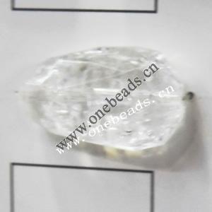 Crackle Acrylic Beads, Faceted Flat Oval 17x28mm, Sold by bag 