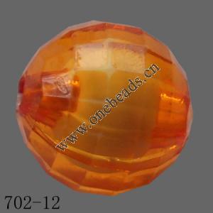 Fantastic Acrylic Beads Faceted Round 12mm  Sold by Bag