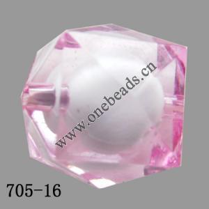 Fantastic Acrylic Beads, Faceted Cube 16mm Sold by Bag