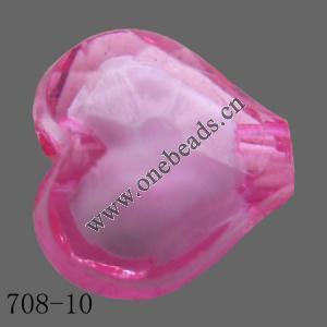 Fantastic Acrylic Beads Faceted Flat Heart 8mm  Sold by Bag
