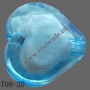 Fantastic Acrylic Beads Faceted Flat Heart 20mm  Sold by Bag