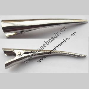 60x6mm Iron barrette plated nickel Sold by bag