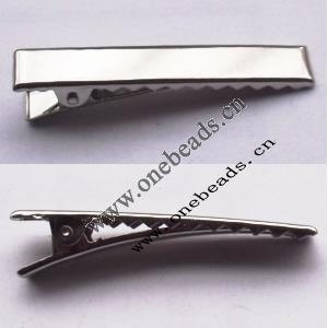 45x6mm Iron barrette plated nickel Sold by bag