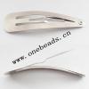 50x10mm Iron barrette plated nickel Sold by bag