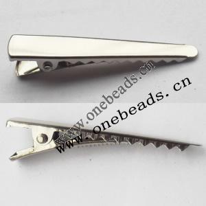 48x6mm Iron barrette plated nickel Sold by bag