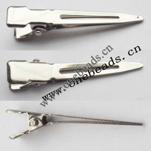 55x6mm Iron barrette plated nickel Sold by bag