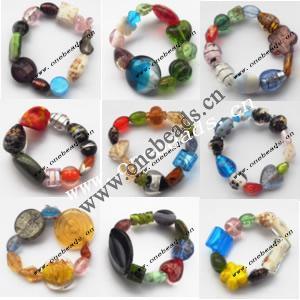 Lampwork Bracelets,Mix Style Mix Color,7.6-8inch Sold by Group