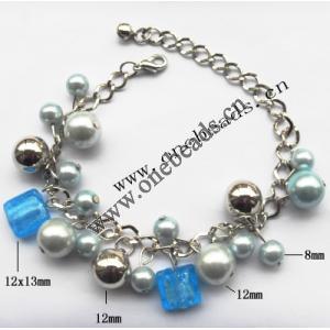 Lampwork & Acrylic & CCB Bracelets,9.4-inch,Sold by bag