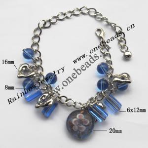 Lampwork & Acrylic & CCB Bracelets,9.4-inch,Sold by bag