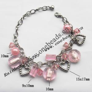 Lampwork & Acrylic & CCB Bracelets,9.4-inch,Sold by bag