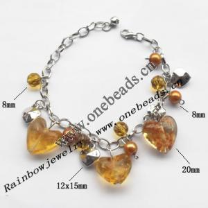 Lampwork & Acrylic & CCB Bracelets,9.4-inch,Sold by bag