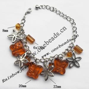 Lampwork & Acrylic & CCB Bracelets,9.4-inch,Sold by bag