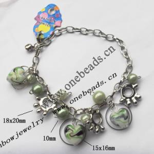 Lampwork & Acrylic & CCB Bracelets,9.4-inch,Sold by bag