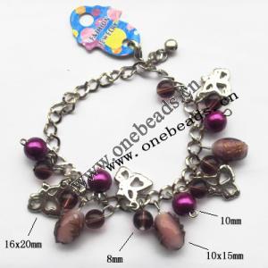 Lampwork & Acrylic & CCB Bracelets,9.4-inch,Sold by bag