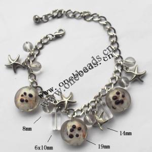 Lampwork & Acrylic & CCB Bracelets,9.4-inch,Sold by bag