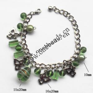 Lampwork & Acrylic & CCB Bracelets,9.4-inch,Sold by bag