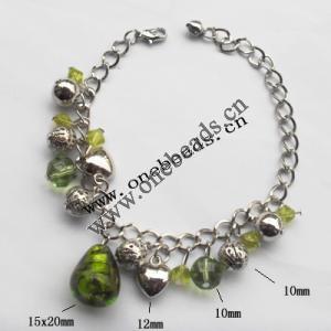 Lampwork & Acrylic & CCB Bracelets,9.4-inch,Sold by bag