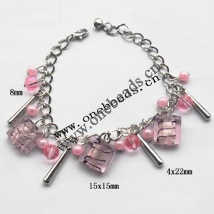 Lampwork & Acrylic & CCB Bracelets,9.4-inch,Sold by bag