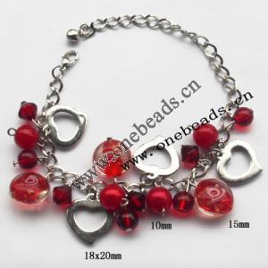 Lampwork & Acrylic & CCB Bracelets,9.4-inch,Sold by bag