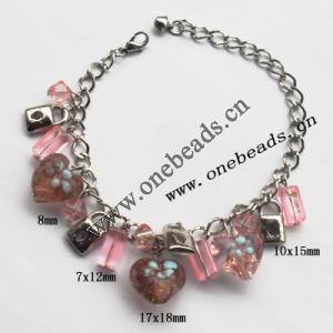 Lampwork & Acrylic & CCB Bracelets,9.4-inch,Sold by bag