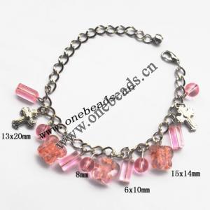 Lampwork & Acrylic & CCB Bracelets,9.4-inch,Sold by bag