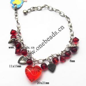 Lampwork & Acrylic & CCB Bracelets,9.4-inch,Sold by bag