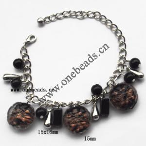 Lampwork & Acrylic & CCB Bracelets,9.4-inch,Sold by bag