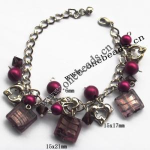 Lampwork & Acrylic & CCB Bracelets,9.4-inch,Sold by bag