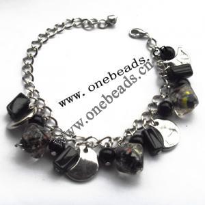 Lampwork & Acrylic & CCB Bracelets 9.4-inch, Sold by bag