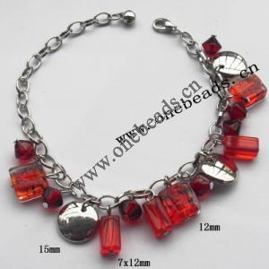 Lampwork & Acrylic & CCB Bracelets 9.4-inch, Sold by bag