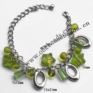 Lampwork & Acrylic & CCB Bracelets 9.4-inch, Sold by bag