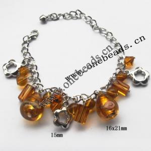 Lampwork & Acrylic & CCB Bracelets 9.4-inch, Sold by bag