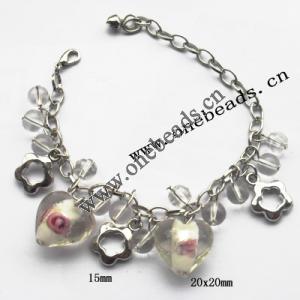 Lampwork & Acrylic & CCB Bracelets 9.4-inch, Sold by bag