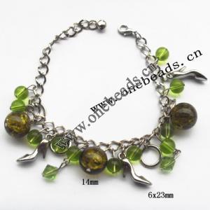 Lampwork & Acrylic & CCB Bracelets 9.4-inch, Sold by bag