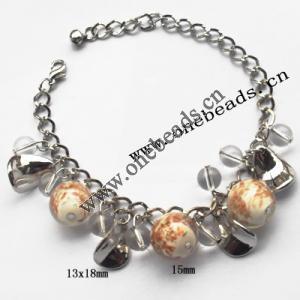 Lampwork & Acrylic & CCB Bracelets 9.4-inch, Sold by bag