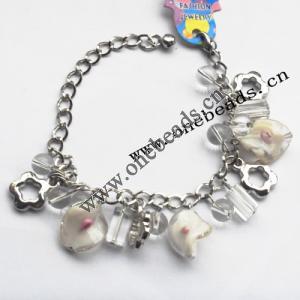 Lampwork & Acrylic & CCB Bracelets 9.4-inch, Sold by bag