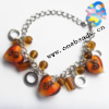 Lampwork & Acrylic & CCB Bracelets 9.4-inch, Sold by bag