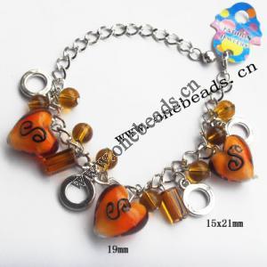 Lampwork & Acrylic & CCB Bracelets 9.4-inch, Sold by bag