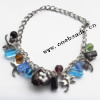 Lampwork & Acrylic & CCB Bracelets 9.4-inch, Sold by bag