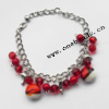 Lampwork & Acrylic & CCB Bracelets 9.4-inch, Sold by bag