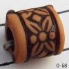 Imitate Wood Acrylic Beads, Tube, 8x8mm, Hole:3.5mm, Sold by Bag